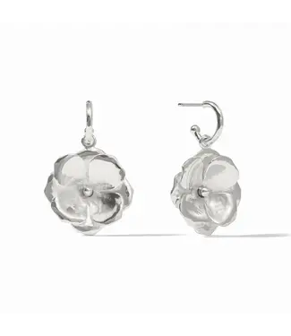 JULIE VOS Silver Bloom Hoop & Charm Earrings