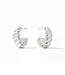 JULIE VOS Medium Ravello Statement Hoops - Silver