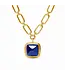 JULIE VOS Sahara Statement Necklace - Iridescent Sapphire Blue
