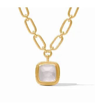 JULIE VOS Sahara Statement Necklace - Iridescent Clear Crystal