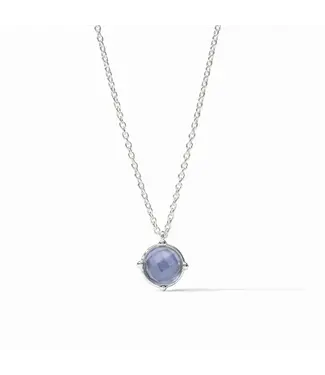 JULIE VOS Silver Honeybee Solitaire Necklace - Iridescent Tanzanite Blue