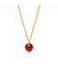 JULIE VOS Gold Honeybee Solitaire Necklace - Iridescent Ruby Red