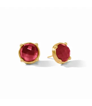 JULIE VOS Gold Honey Studs -  Iridescent Ruby Red