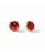 JULIE VOS Gold Honey Studs -  Iridescent Ruby Red