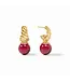JULIE VOS Ravello Hoop & Charm Earrings - Cranberry