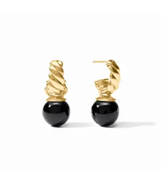 JULIE VOS Ravello Hoop & Charm Earrings - Obsidian Black