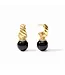 JULIE VOS Ravello Hoop & Charm Earrings - Obsidian Black