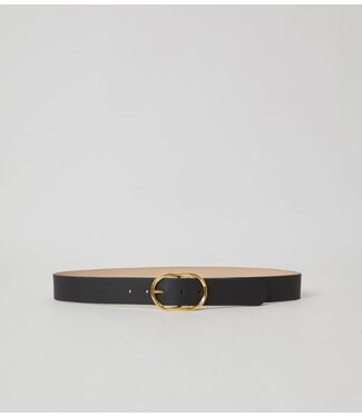 B-LOW THE BELT Kyra Leather Belt - Black/Gold