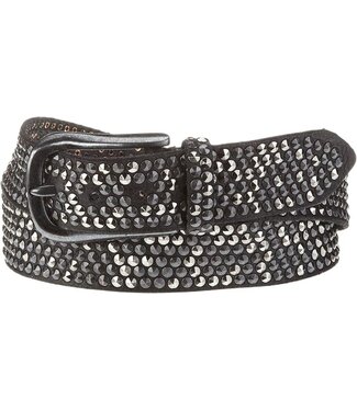 B.Belt Gun Metal Rivet Stud Belt - Black