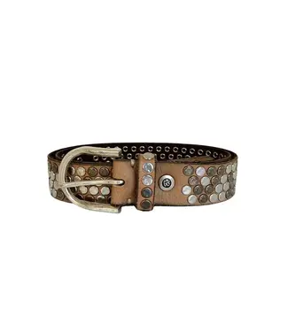 B.Belt Hammered Stud Belt - Taupe