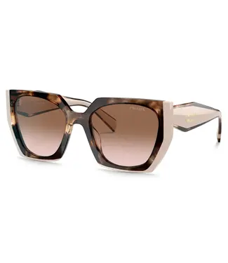 PRADA Caramel Brown-Gradient Rectangular Sunglasses