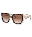 PRADA Caramel Brown-Gradient Rectangular Sunglasses
