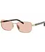 PRADA Rose Gold Rectangular Sunglasses