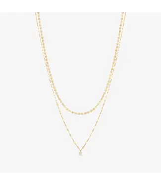 LANA JEWELRY Double Strand Diamond Pendant Necklace