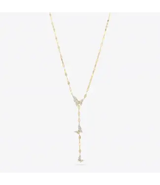 LANA JEWELRY Diamond Triple Butterfly Lariat Necklace