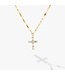 LANA JEWELRY Baguette Cut Diamond Mini Cross Pendant Necklace