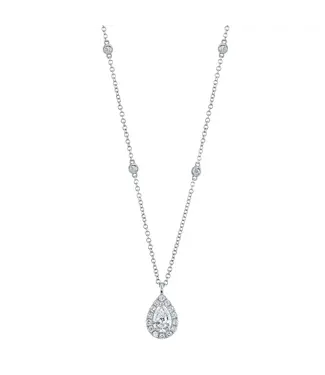 SHY CREATION Pear Diamond Necklace - White Gold
