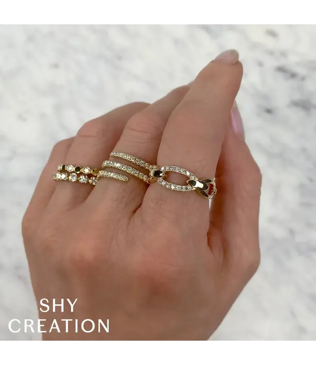 SHY CREATION Diamond Link Ring