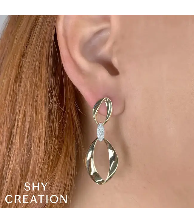 SHY CREATION Diamond Mobius Earrings