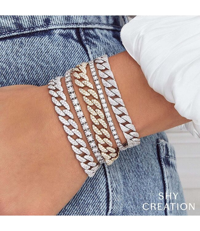 SHY CREATION 7" Diamond Tennis Bracelet - White Gold