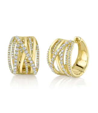 SHY CREATION Diamond Bridge Hoop Earrings
