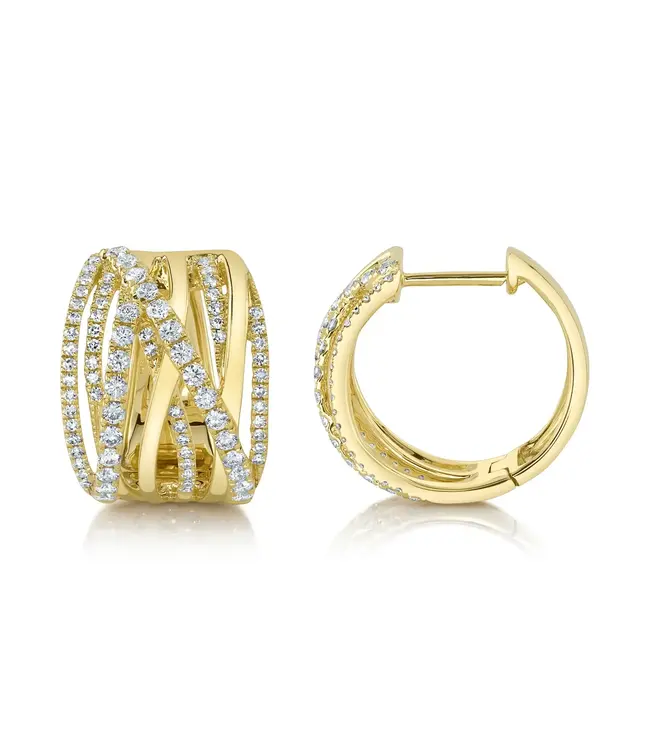 SHY CREATION Diamond Bridge Hoop Earrings