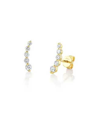 SHY CREATION Diamond Ear Crawler Earrings