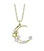 SHY CREATION Diamond Pearl Moon & Stars Necklace