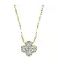 SHY CREATION Diamond Clover Necklace