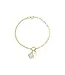 SHY CREATION Diamond Mother of Pearl Clover Bracelet