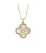 SHY CREATION Diamond Mother of Pearl Clover Necklace