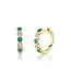 SHY CREATION Diamond Emerald Huggie Earrings