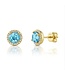 SHY CREATION Diamond & Blue Topaz Stud Earrings