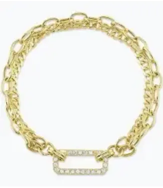 SHY CREATION Diamond Paperclip Link Bracelet