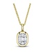 SHY CREATION Diamond Baguette Chopin Chain Necklace