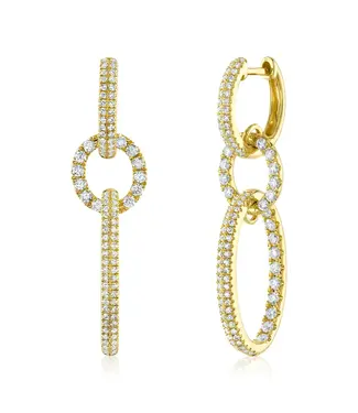 SHY CREATION Diamond Oval Earrings