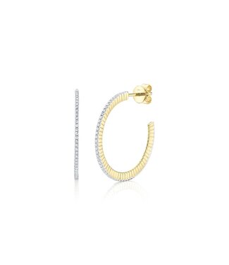 SHY CREATION Diamond Ribbed Hoop Earrings