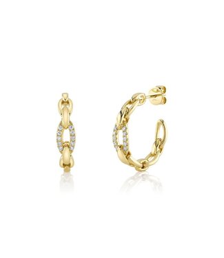 SHY CREATION Diamond Link Hoop Earrings