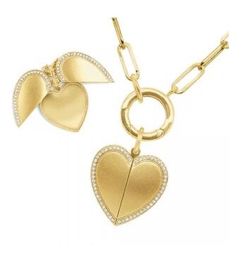 KC DESIGNS Diamond Split Heart Locket on Charm Necklace