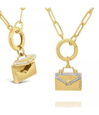 KC DESIGNS Small Diamond "Little Pocket" Letter Necklace