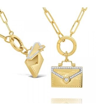 KC DESIGNS Large Diamond "Little Pocket" Letter Necklace