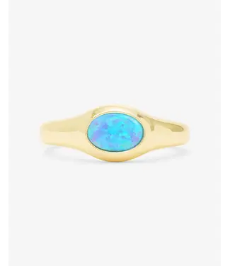 Melinda Maria She's a Boss Blue Opal Signet Ring