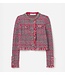 SELF-PORTRAIT Frayed Checkered Knit Jacket