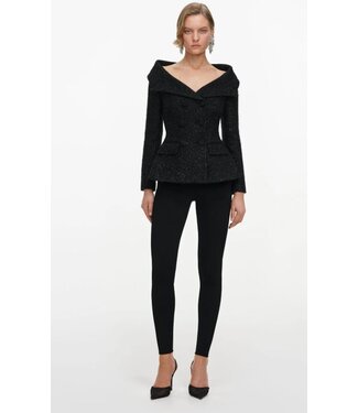 SELF-PORTRAIT Metallic Black Boucle Jacket