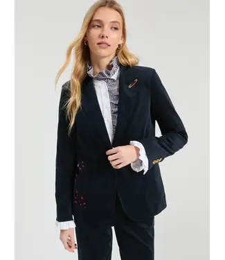 VILAGALLO Navy Velvet Jacket