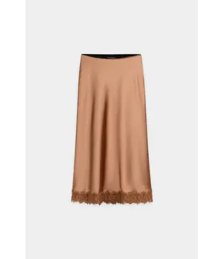 Satin Skirt with Lace Detail