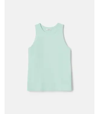Lafayette 148 Cotton Rib Racerback Tank - Aurora Green