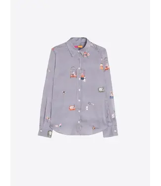 VILAGALLO Pinstripe Shirt Hotel Embroidery