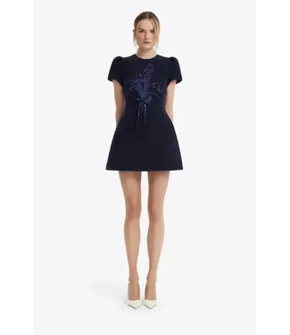 LEO LIN Carina Applique Tweed Mini Dress
