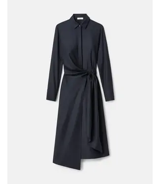 Lafayette 148 Brushed Wool Wrap Shirtdress